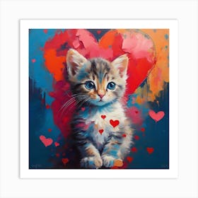 Valentine Kitten 3 Art Print