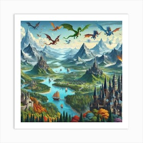 Castle Of Dragons Art Print