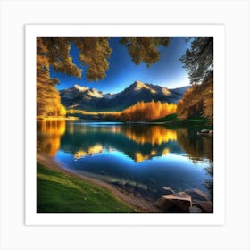 Autumn Lake 3 Art Print