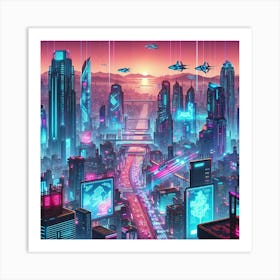 Futuristic Cityscape 1 Art Print