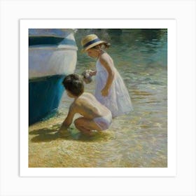 Children In The Water Art Print