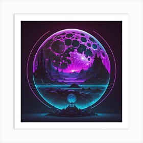 Neon Peaks 1 Art Print