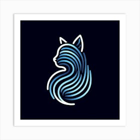 Blue Cat Logo 1 Art Print