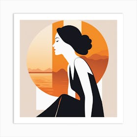 Woman In Silhouette Art Print