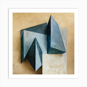 'Blue Triangles' Art Print