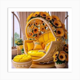 Sunflower Chair Art Print