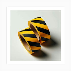 Yellow And Black Hazard Tape Art Print