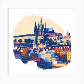 A Prague Castle In Prague Vector Design Illustra 1720028526 2 Art Print