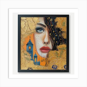 Girl With Blue Eyes Art Print