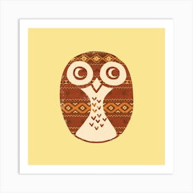 Textile Owl Art Print