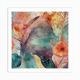 Watercolor Of Flowers Art Print