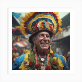 Man In A Colorful Hat Art Print