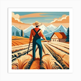 Farmer In The Field 1 Art Print