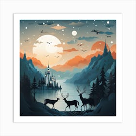 Deer In The Forest 10 Art Print