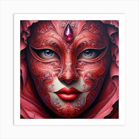 Mask Of Red Art Print