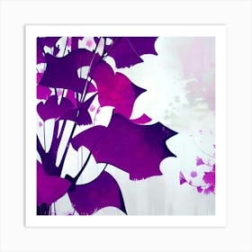 Purple Ginkgo Leaves Art Print