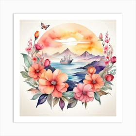 Watercolor Flower Painting Art Print