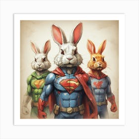 Super Rabbits 1 Art Print