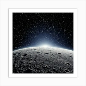 Firefly Moon, View, Below, Star, Satellites, Night, Space, Orbit, Celestial, Astronomy, Sky, Glow, C (9) Art Print