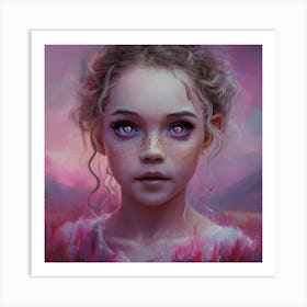 Girl With Blue Eyes 2 Art Print