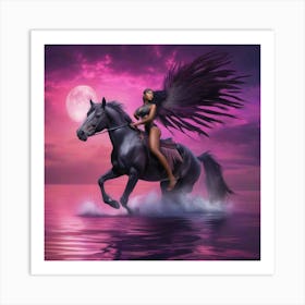 Woman Riding A Horse 1 Art Print