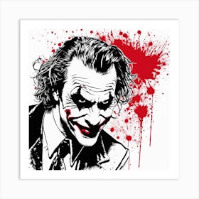 The Joker Portrait Ink Painting (12) Art Print