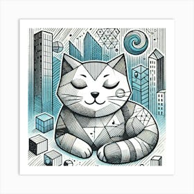 Wraith Paw City Cat Art Print