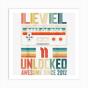 Vintage Birthday Gift Best Of 2012 Unlocked Level 11 Art Print