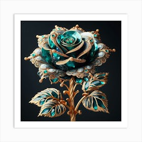 Emerald Rose 1 Art Print