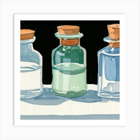 Three Bottles Of Water Art Print