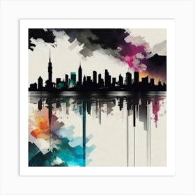 City Skyline Canvas Print Art Print