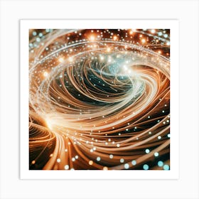 An abstract image of a swirling, luminous vortex of light and energy. Art Print