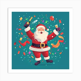 Vector Illustration Cheerful Santa Claus 1 Art Print