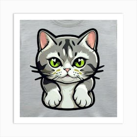 Cat With Green Eyes Art Print