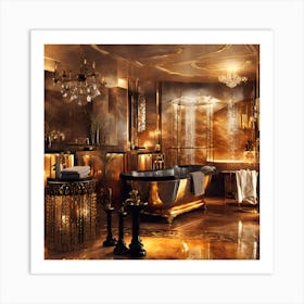 Gold Bathroom Art Print