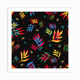 Colorful Leaves Pattern Art Print