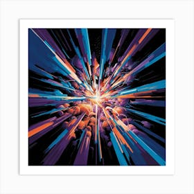 A Vivid Abstract Painting Showcasing A Burst Of Co Tbifztqfsk6ny2qllpfsla Csxvpcmlrsamyt69f Vza Art Print