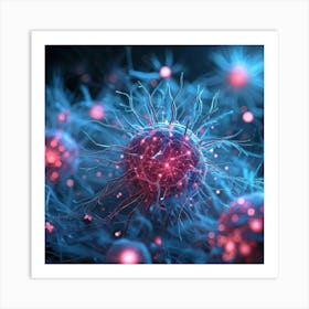 A Head Like 3d Render Nucleoli Luminescing In An Intricate Network Of Neural Connections Depicts A (1) Art Print