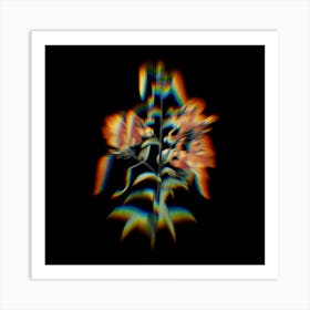 Prism Shift Tiger Lily Botanical Illustration on Black n.0123 Art Print