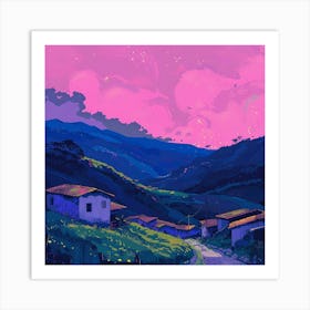 Of A Mountain Village Art Print