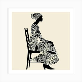 African Woman Sitting In Chair Art Print