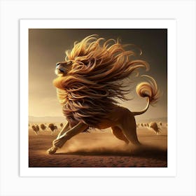 Lion In The Desert 1 Art Print