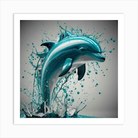 Dolphin Splashing Water 4 Art Print