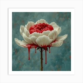 Bloody Peony Art Print