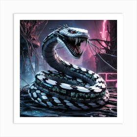 Cyborg Snake Art Print