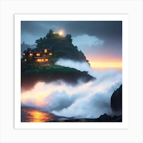 House On The Cliff Art Print