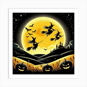 Halloween Witches Art Print