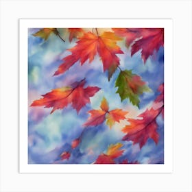 Red Autumn Leaves Art Print