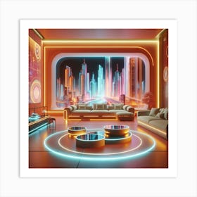 Futuristic Living Room Art Print