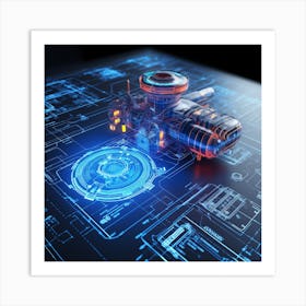 Futuristic Machine Art Print